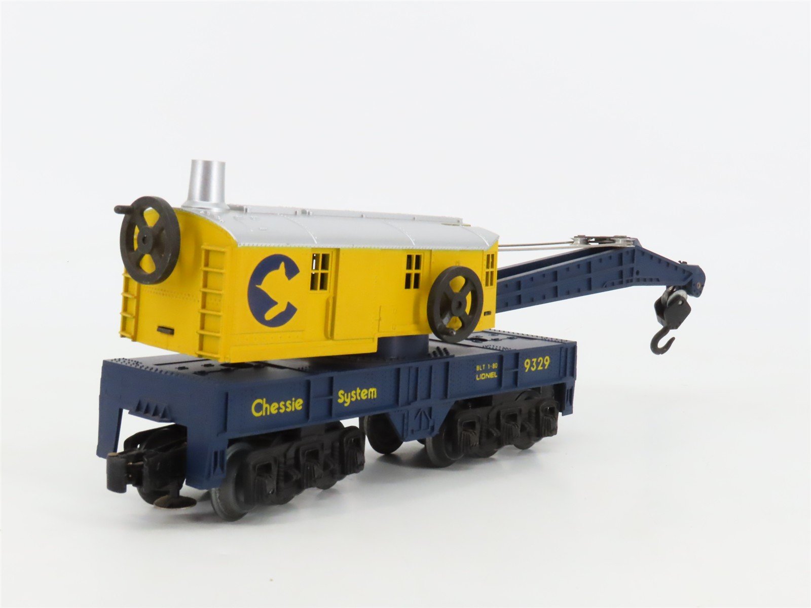 O Gauge 3-Rail Lionel 6-9329 Chessie System Crane Car #9329