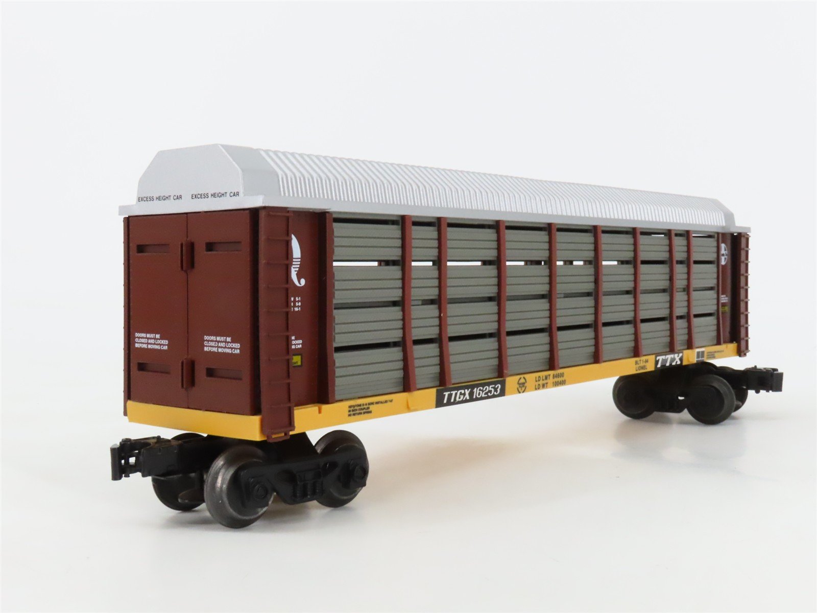 O Gauge 3-Rail Lionel 6-16253 TTGX TTX ATSF Santa Fe Auto Carrier #16253