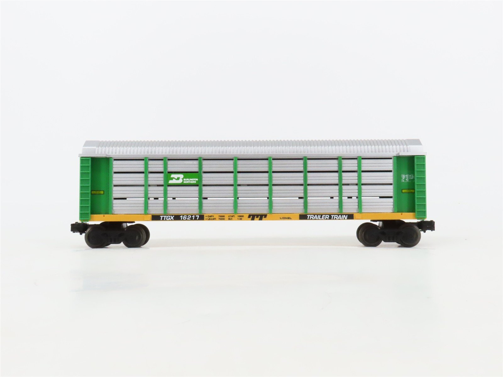 O Gauge 3-Rail Lionel TTGX BN Burlington Northern Railroad Auto Carrier #16217