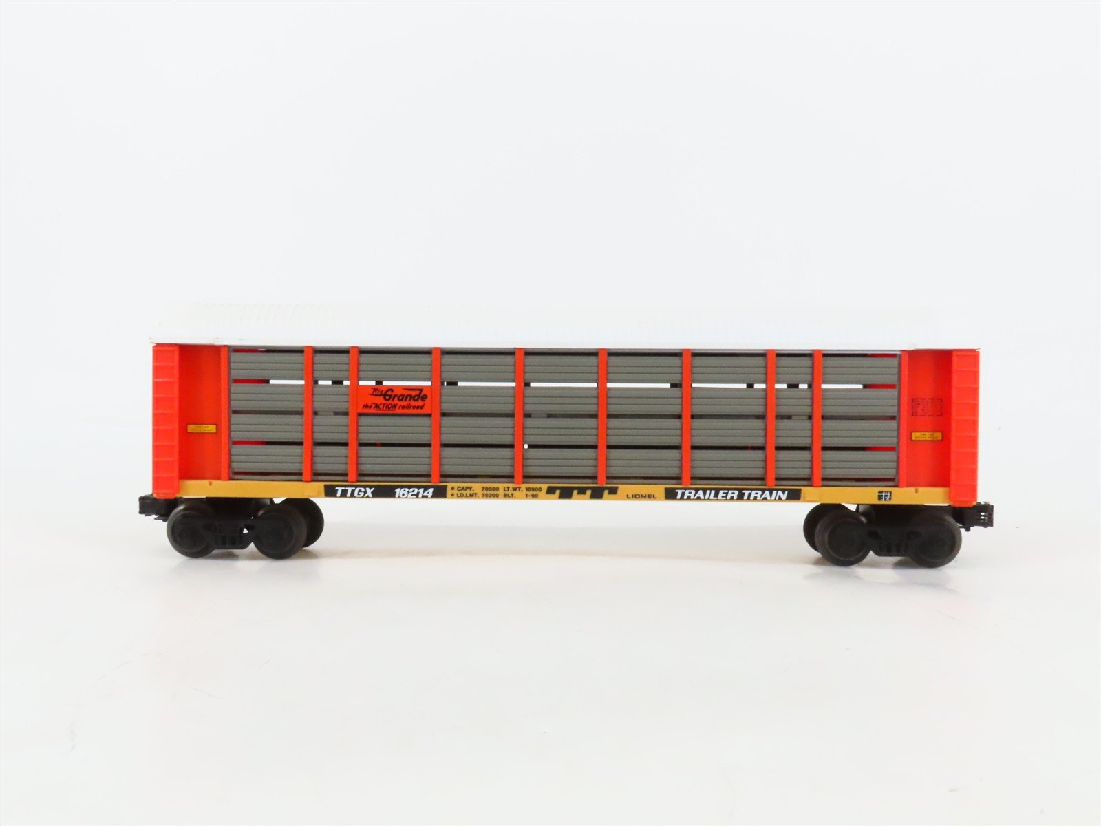 O Gauge 3-Rail Lionel TTGX Trailer Train D&RGW Rio Grande Auto Carrier #16214