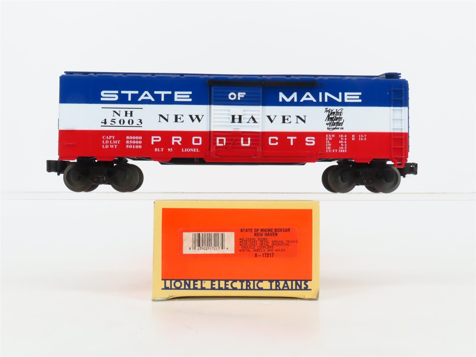 O Gauge 3-Rail Lionel 6-17217 NH State of Maine Single Door Box Car #45003