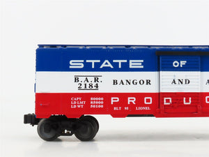 O Gauge 3-Rail Lionel 6-17218 BAR State of Maine Single Door Box Car #2184