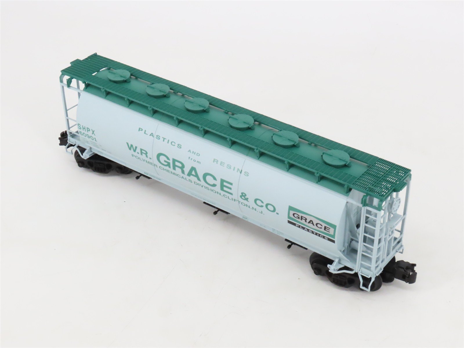 O Gauge 3-Rail Atlas 6306-3 SHPX W.R. Grace & Co 3-Bay Cylindrical Hopper #60901