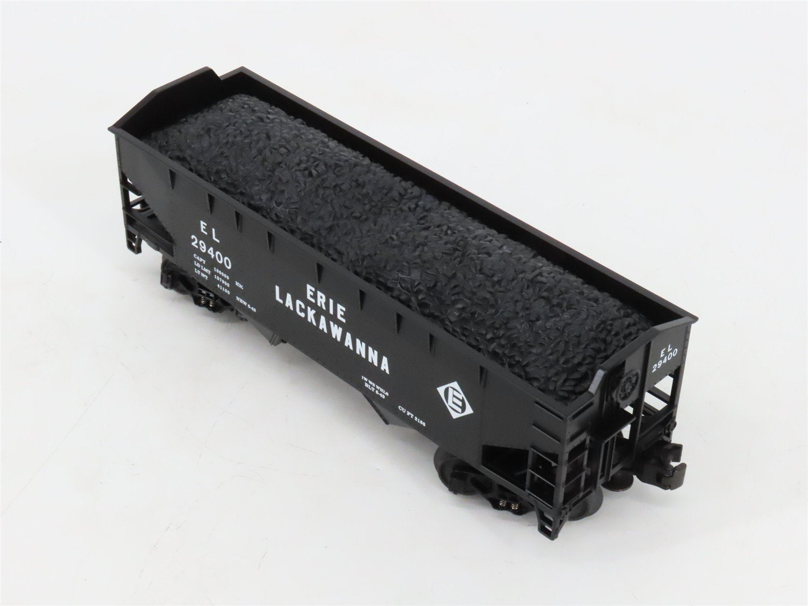 O Gauge 3-Rail MTH 20-97451 EL Erie Lackawanna 2-Bay Offset Hopper #29400