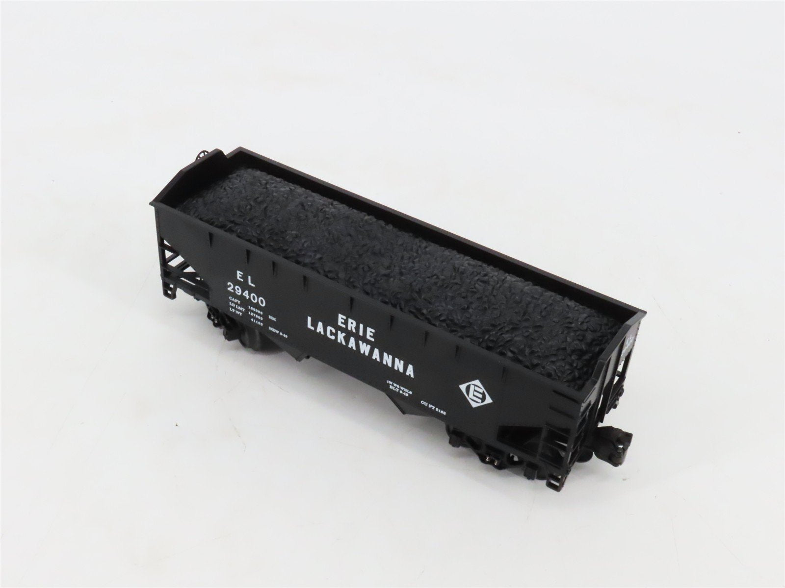 O Gauge 3-Rail MTH 20-97451 EL Erie Lackawanna 2-Bay Offset Hopper #29400