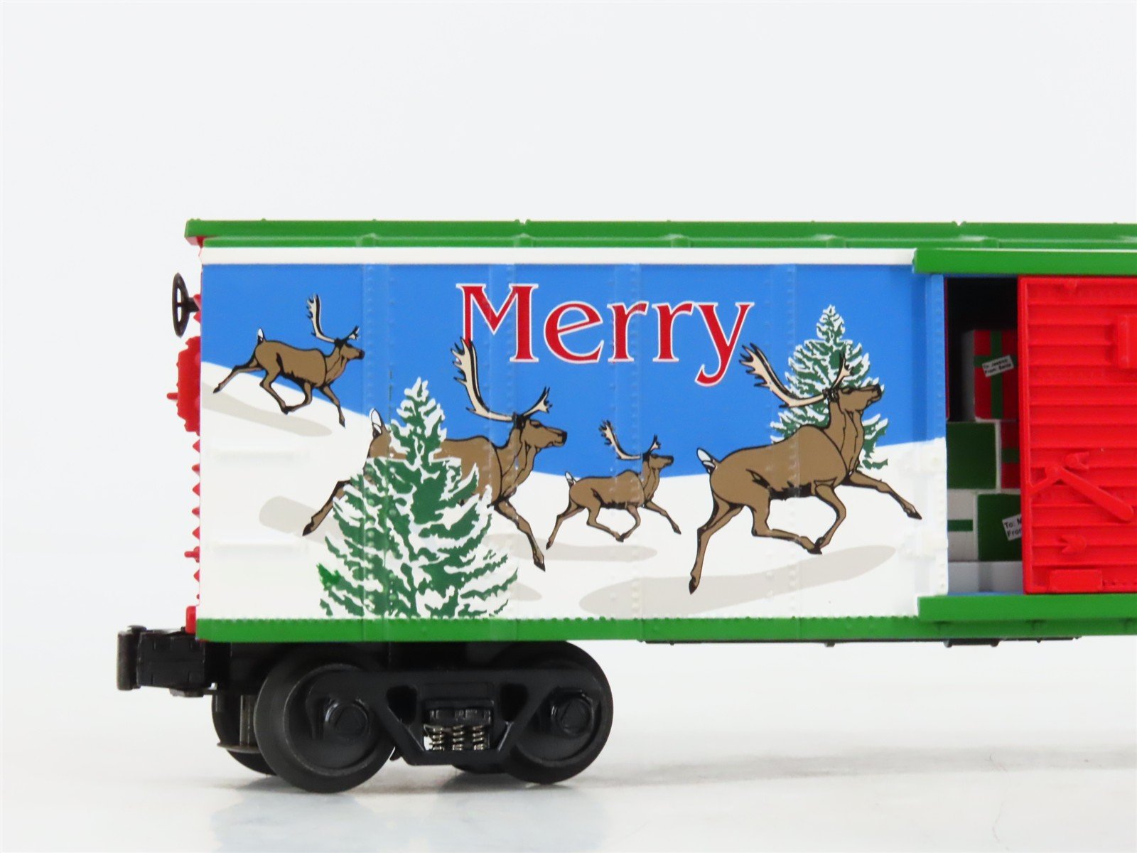 O Gauge 3-Rail MTH Rail King 30-79126 Christmas Operating Box Car w/ Signal Man
