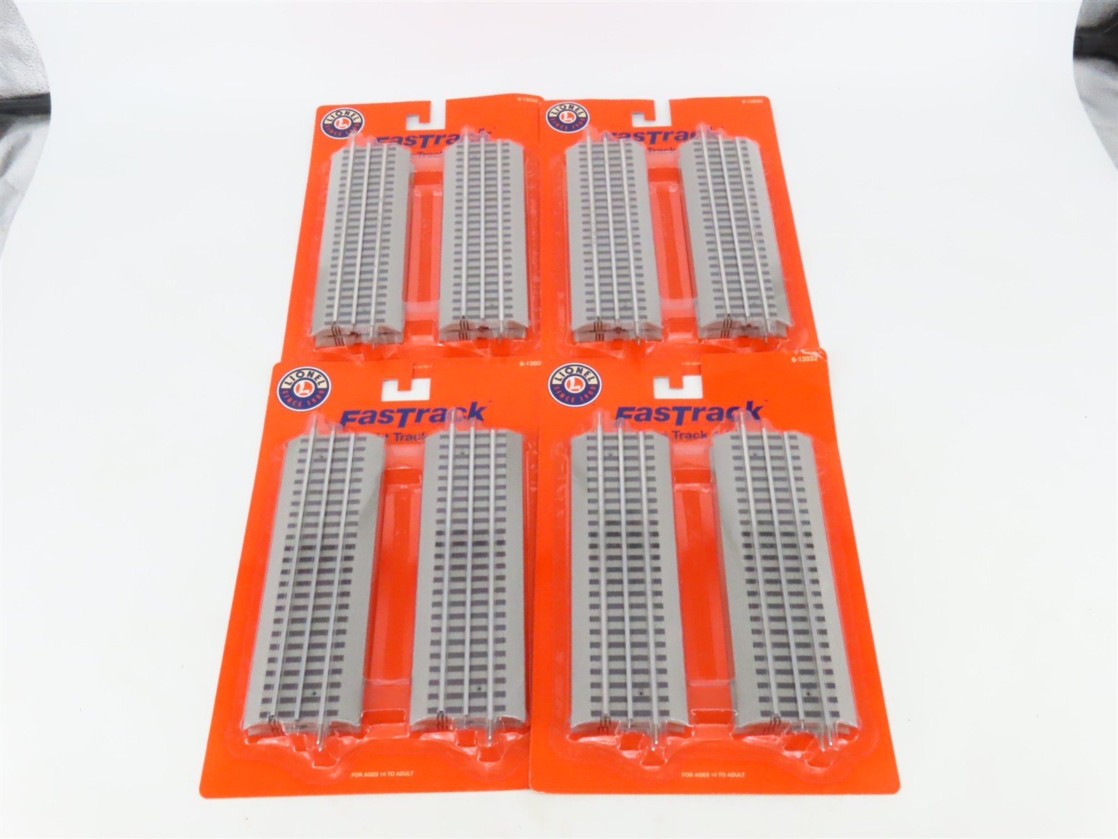 LOT of 4 O Gauge 3-Rail Lionel 6-12032 FasTrack Straight Track 4-Piece Packs