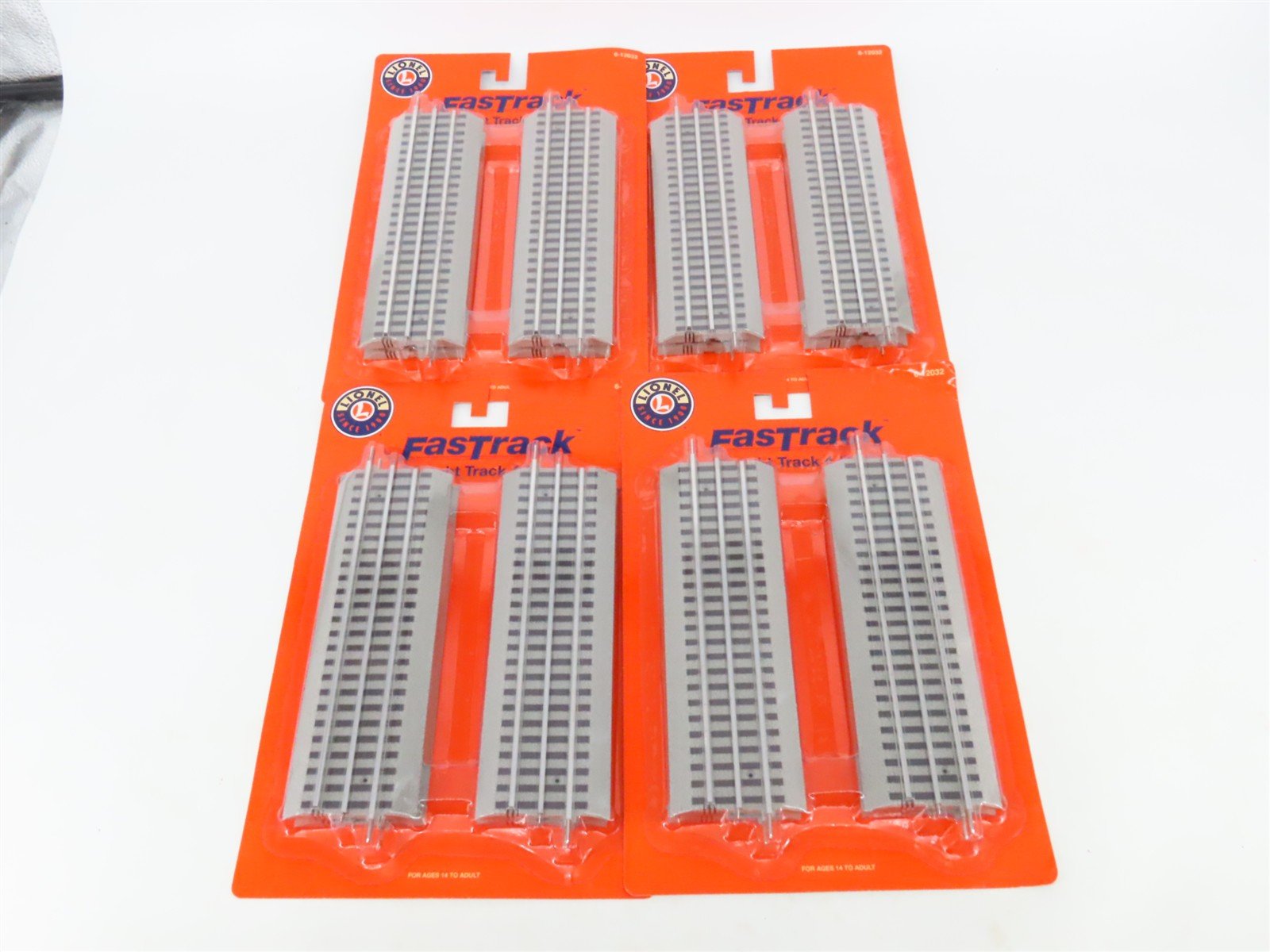 LOT of 4 O Gauge 3-Rail Lionel 6-12032 FasTrack Straight Track 4-Piece Packs