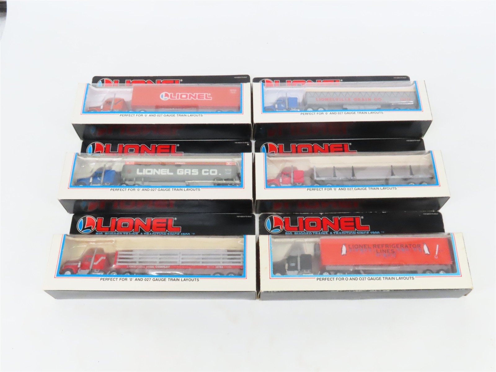 LOT of 6 O Scale Lionel Assorted Plastic Truck & Trailers