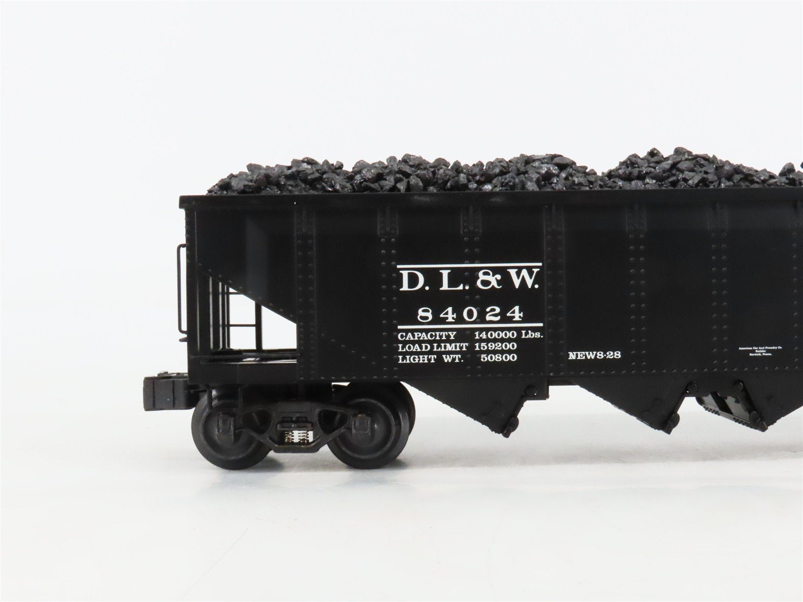 O Gauge 3-Rail K-Line K623-1472 D&LW Lackawanna 4-Bay Hopper Cars w/Loads