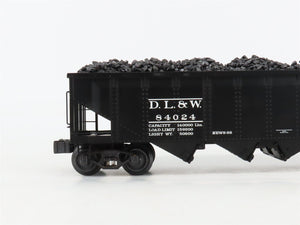 O Gauge 3-Rail K-Line K623-1472 D&LW Lackawanna 4-Bay Hopper Cars w/Loads