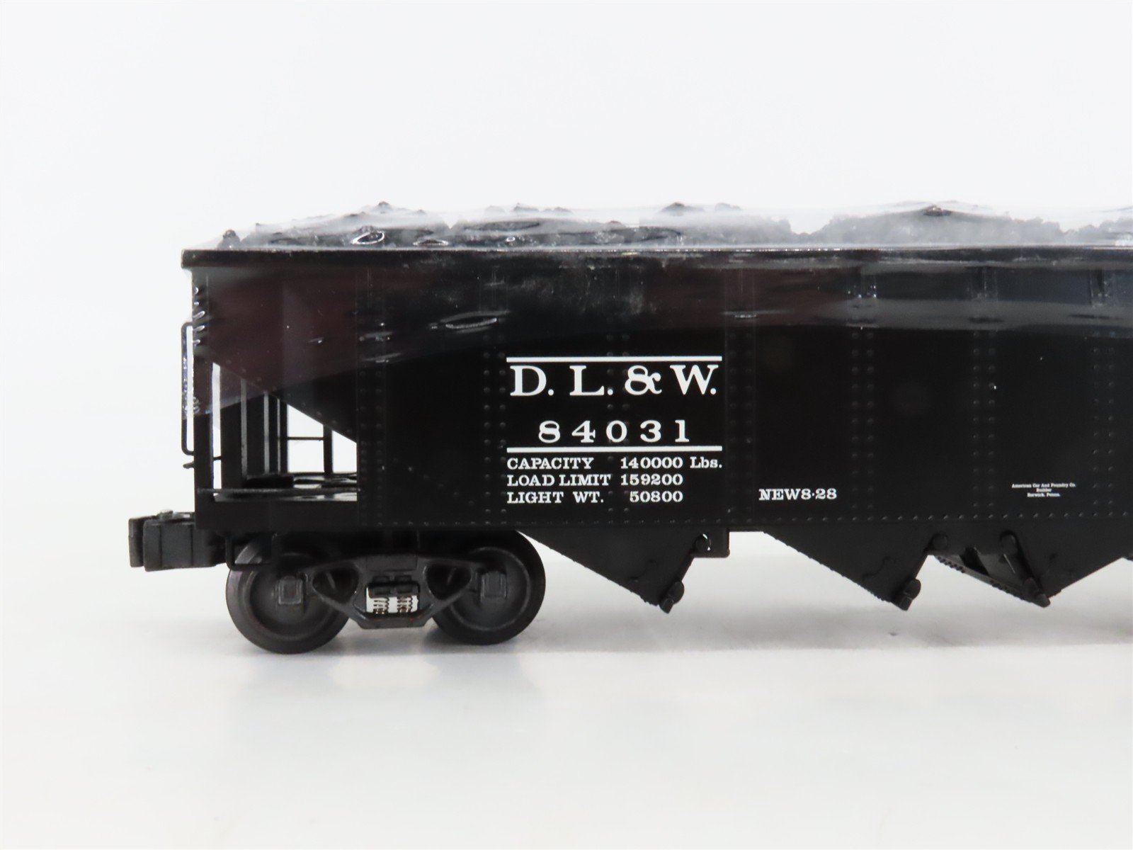 O Gauge 3-Rail K-Line K623-1472 D&LW Lackawanna 4-Bay Hopper Cars w/Loads