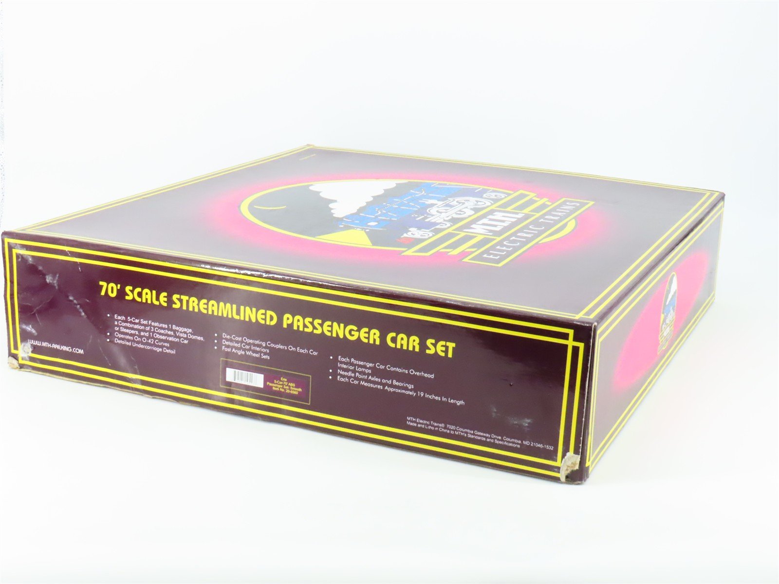O Gauge 3-Rail MTH 20-6560 Erie 70' Streamlined Passenger 5-Car Set