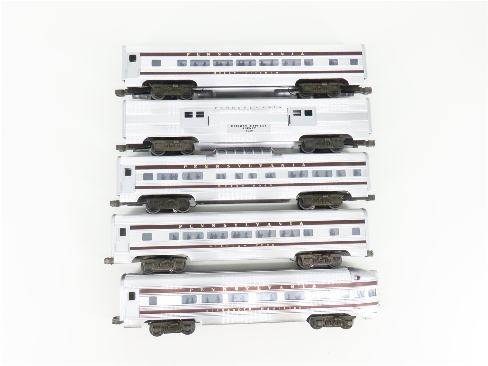 O Gauge 3-Rail Williams 2601 PRR Pennsylvania Aluminum Passenger 5-Car Set