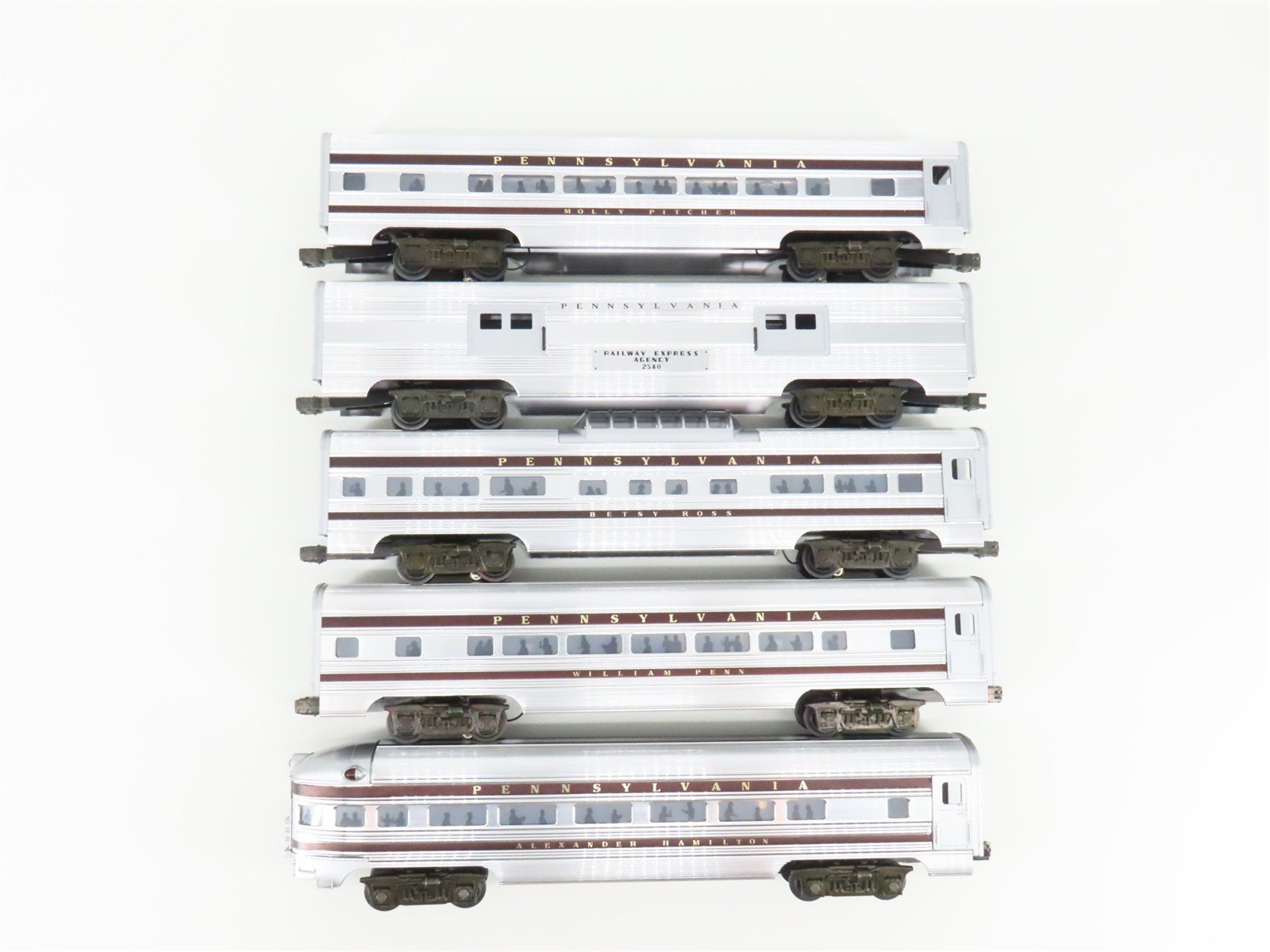 O Gauge 3-Rail Williams 2601 PRR Pennsylvania Aluminum Passenger 5-Car Set
