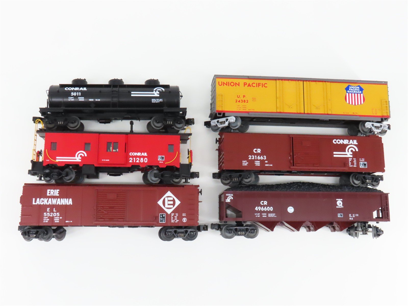 O27 Gauge 3-Rail MTH RailKing 30-7011 CR, ERIE & UP Freight 6-Car Set