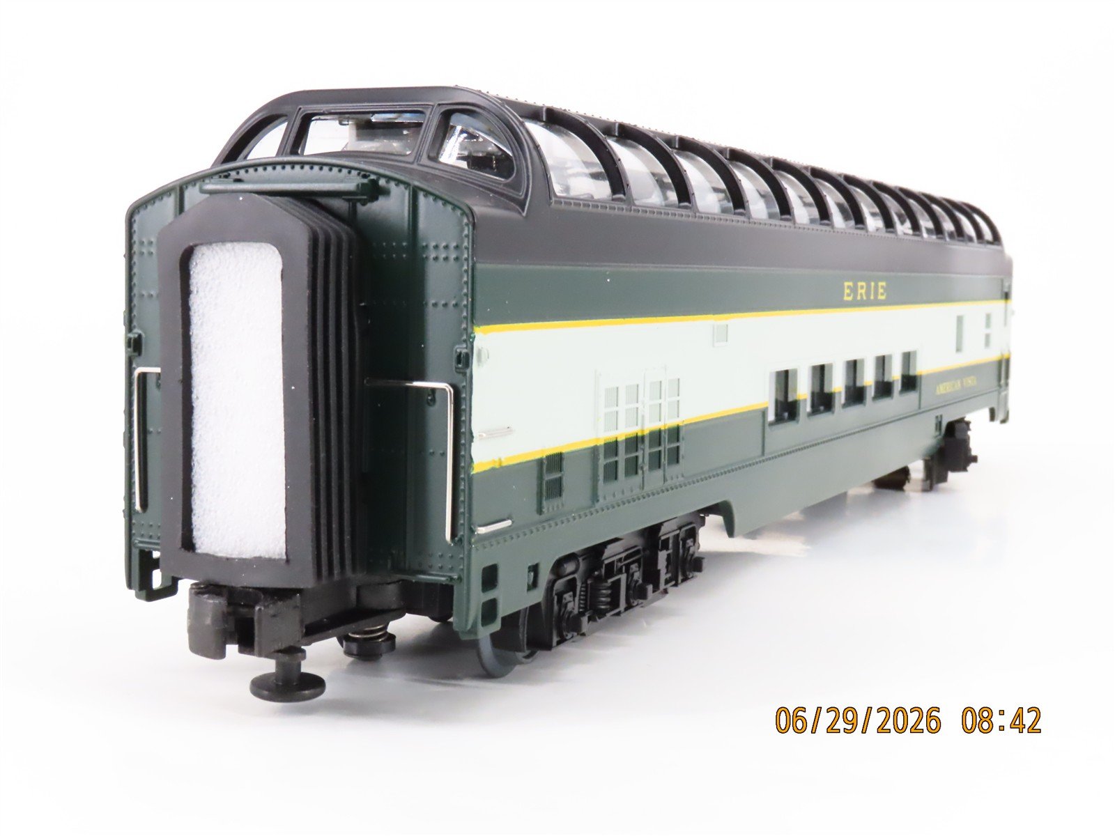 O Gauge 3-Rail MTH 20-6760 Erie Vista Dome Passenger Car 2-Pack