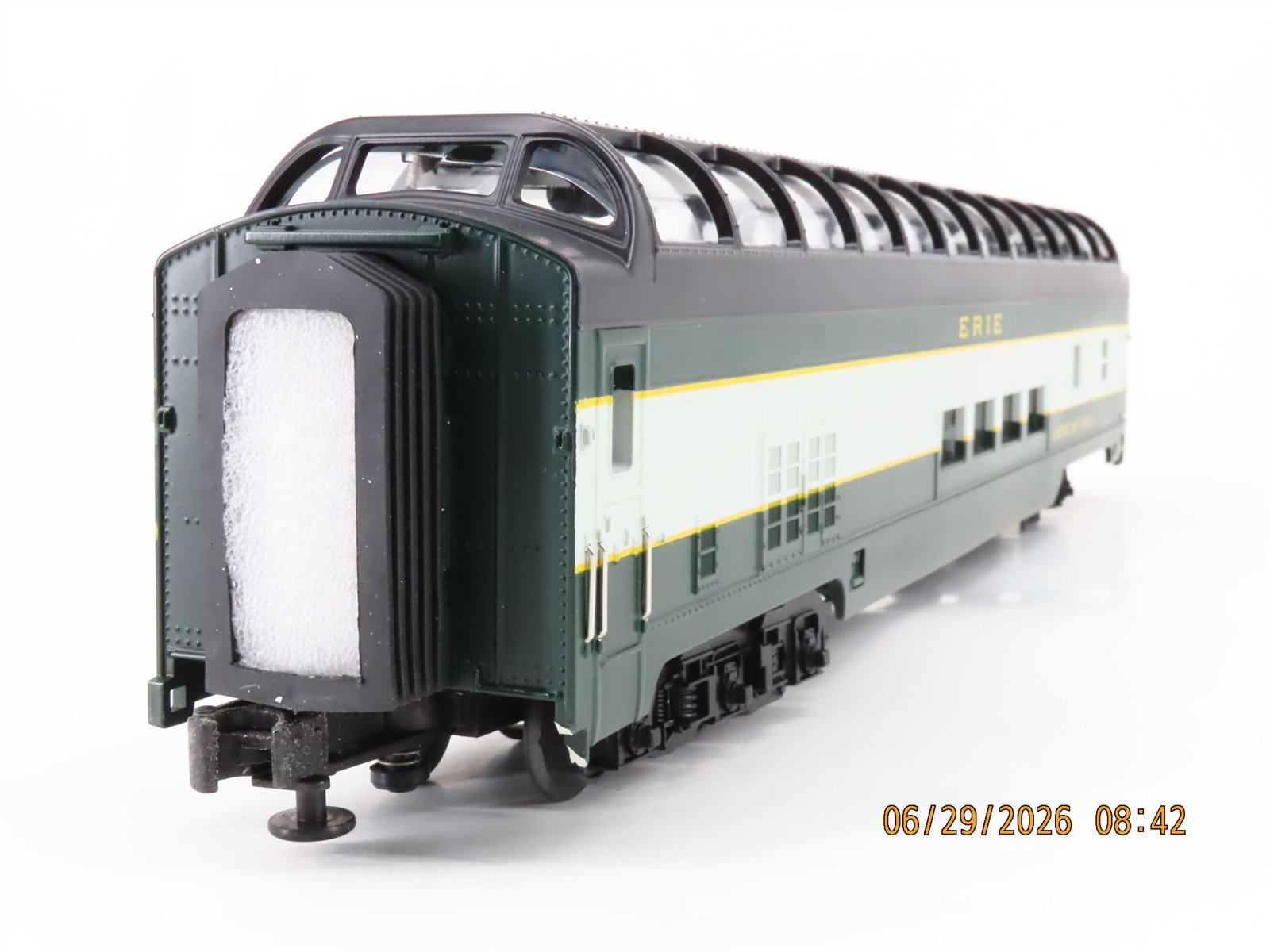 O Gauge 3-Rail MTH 20-6760 Erie Vista Dome Passenger Car 2-Pack