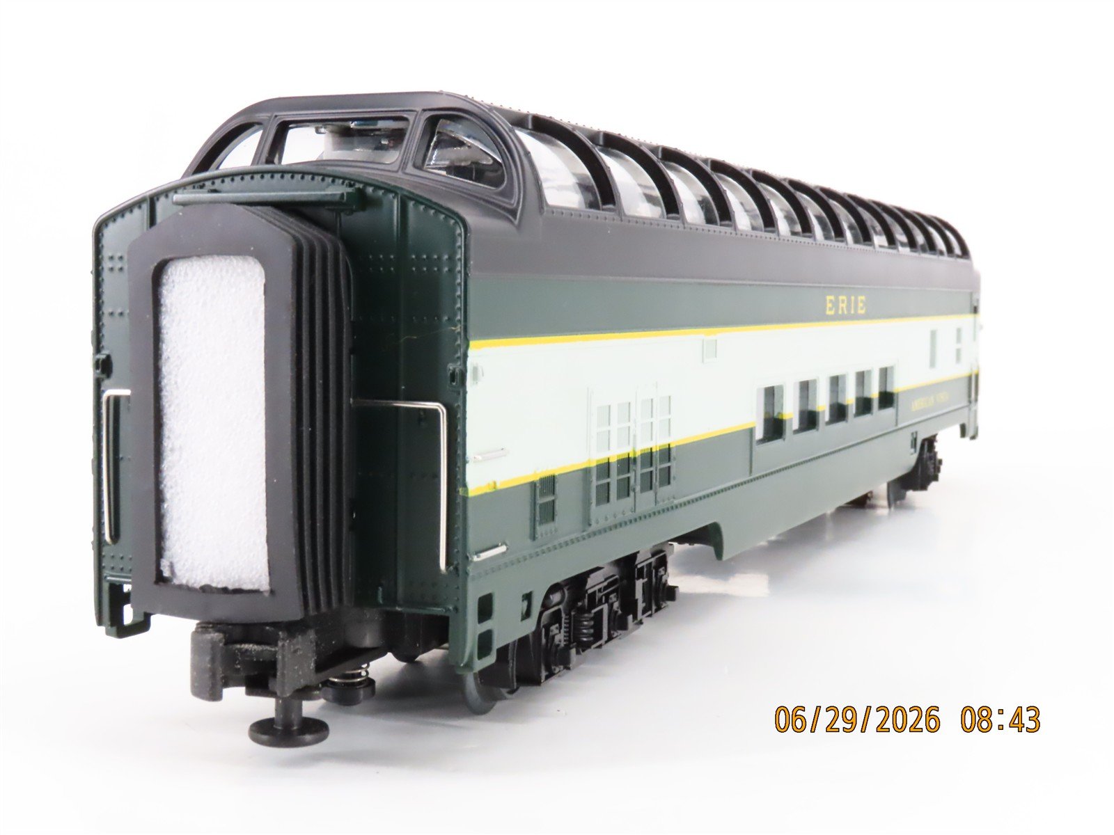 O Gauge 3-Rail MTH 20-6760 Erie Vista Dome Passenger Car 2-Pack