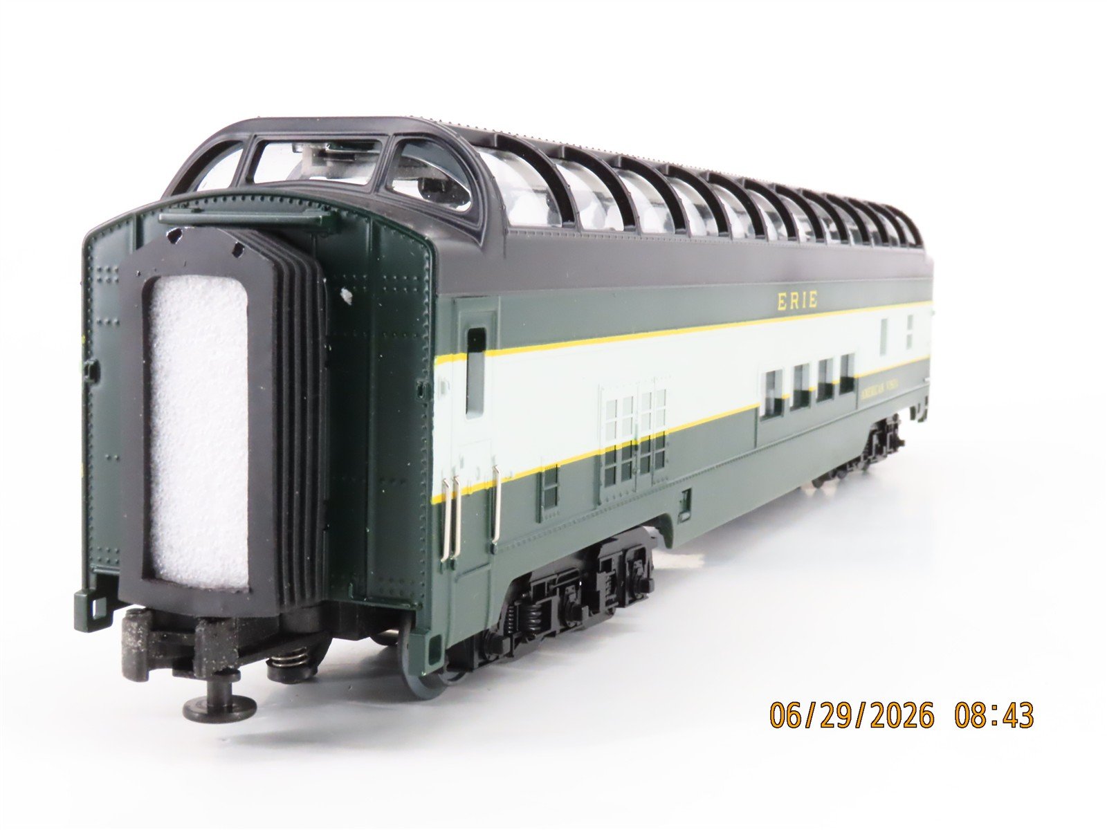 O Gauge 3-Rail MTH 20-6760 Erie Vista Dome Passenger Car 2-Pack