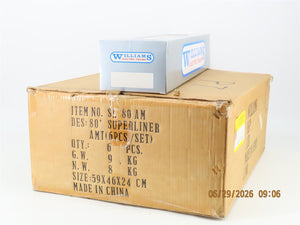 O Gauge 3-Rail Williams Amtrak Superliner Passenger Car 6-Pack