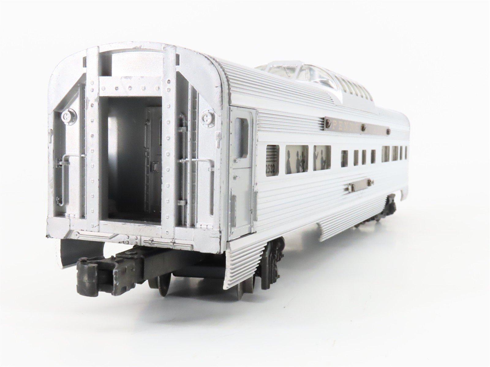 O Gauge 3-Rail Lionel PRR Pennsylvania Aluminum Vista Dome Passenger Car #2532