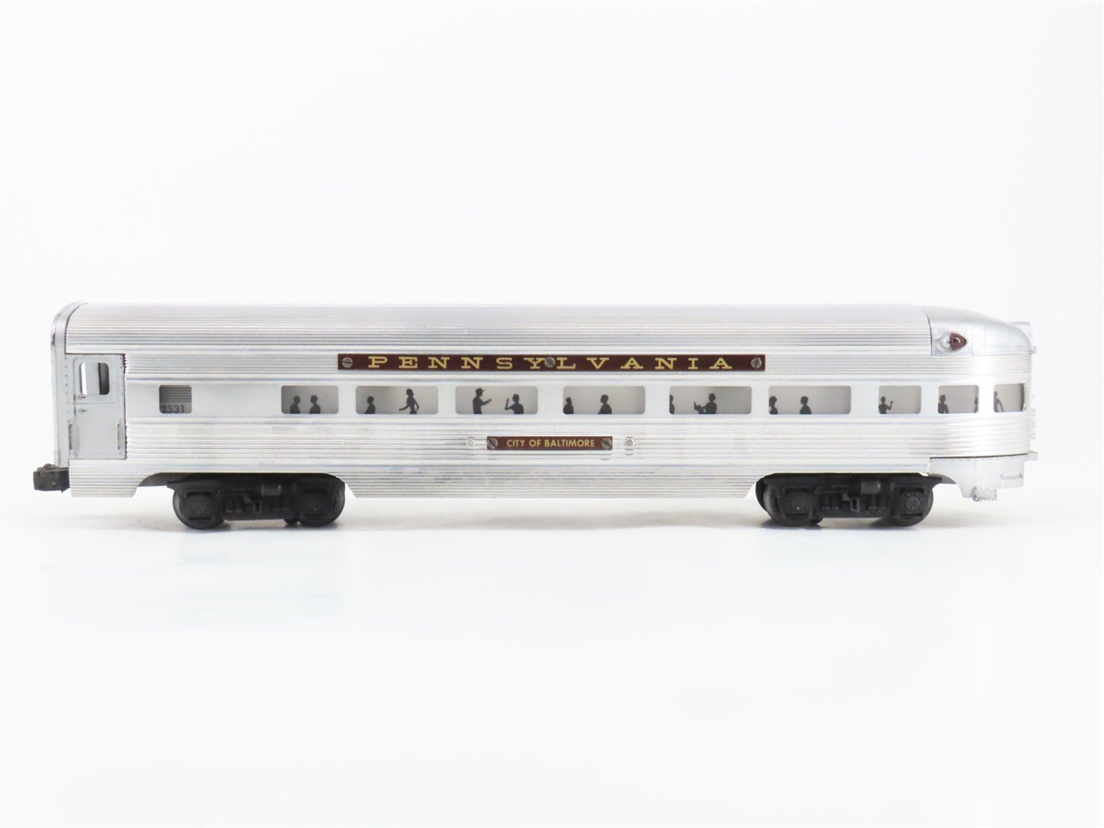 O Gauge 3-Rail Lionel PRR Pennsylvania Aluminum Observation Passenger Car #2531