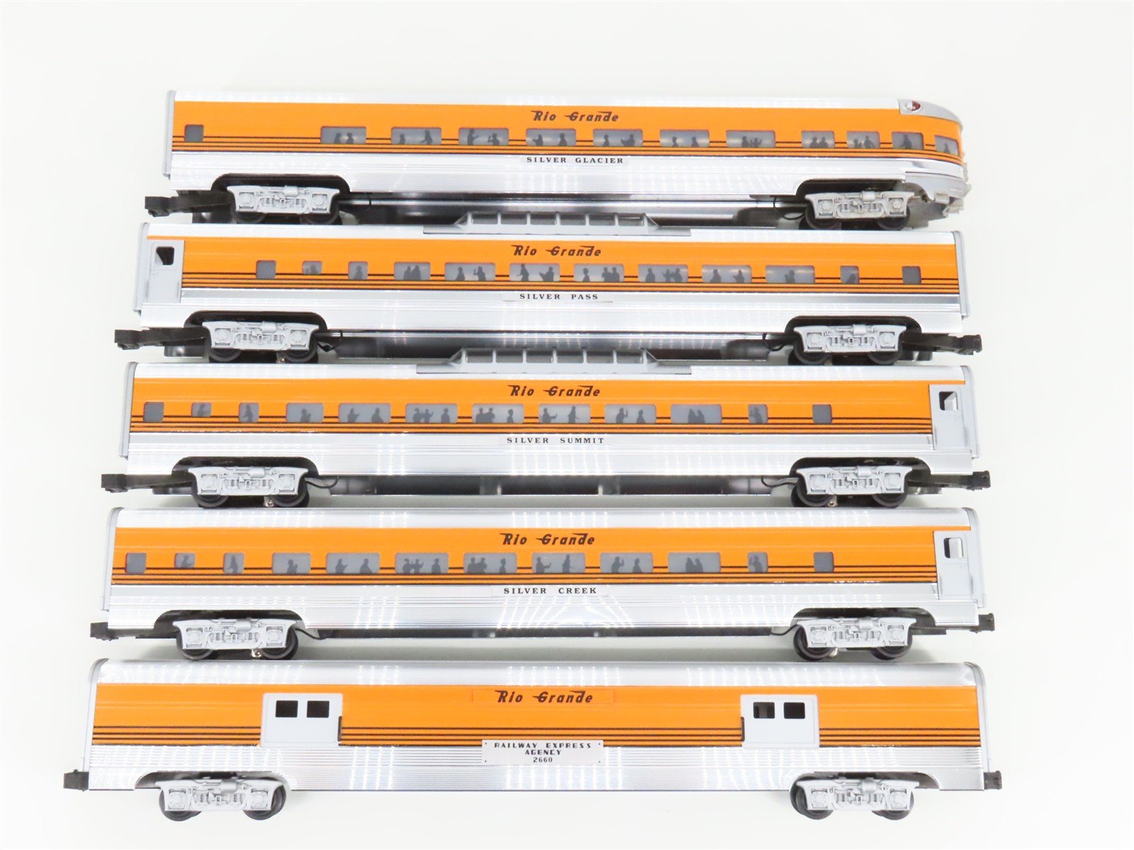 O Gauge 3-Rail Weaver Aluminum D&RGW Rio Grande Passenger 5-Car Set