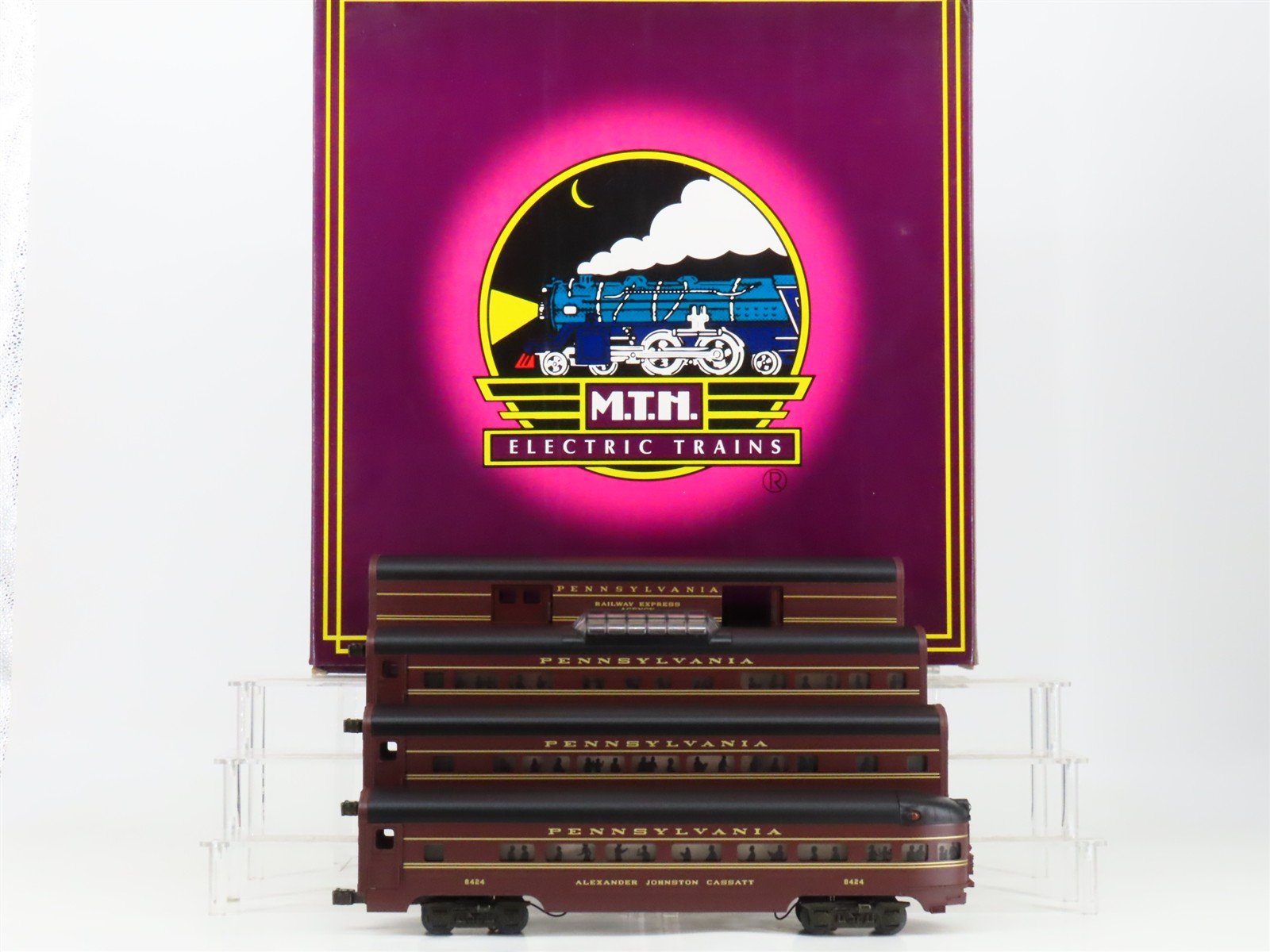 O Gauge 3-Rail MTH MT-6017 PRR Pennsylvania Aluminum Passenger 4-Car Set