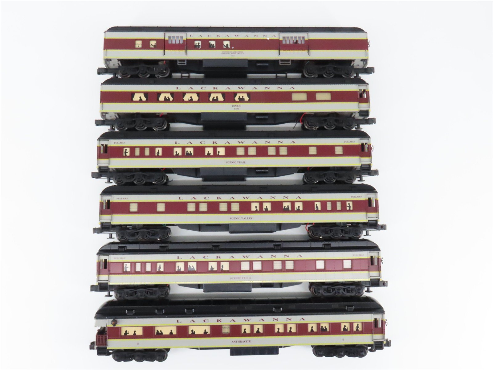 O Gauge 3-Rail K-Line K44381 DL&W Lackawanna Heavyweight Passenger 6-Car Set