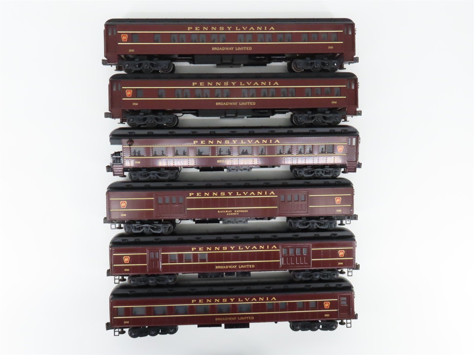 O 3-Rail Williams SM225 PRR Broadway Limited 72' Madison Passenger 6-Car Set
