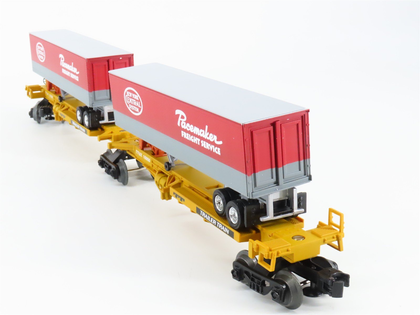 O Gauge 3-Rail Lionel 6-16904 TTUX NYC New York Central Flat Car w/ Trailers