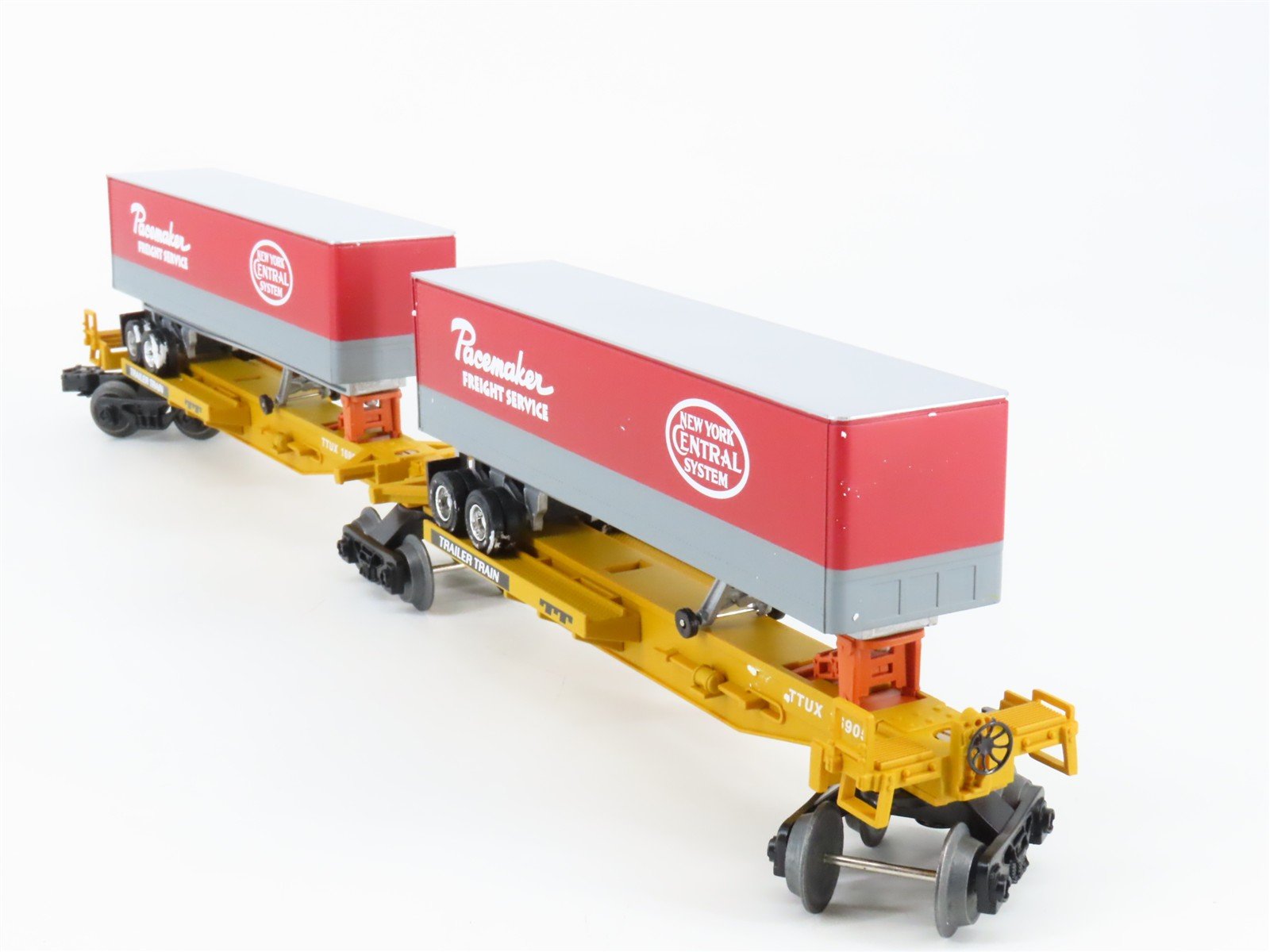 O Gauge 3-Rail Lionel 6-16904 TTUX NYC New York Central Flat Car w/ Trailers