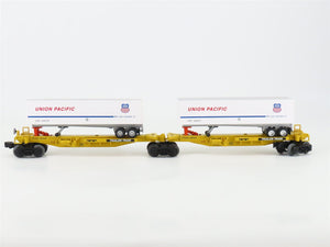 O Gauge 3-Rail Lionel 6-29438 TTUX UP Union Pacific Flat Car w/ Trailers
