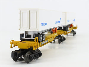 O Gauge 3-Rail Lionel TTUX Trailer Train Flat Car w/ CR Conrail Trailers