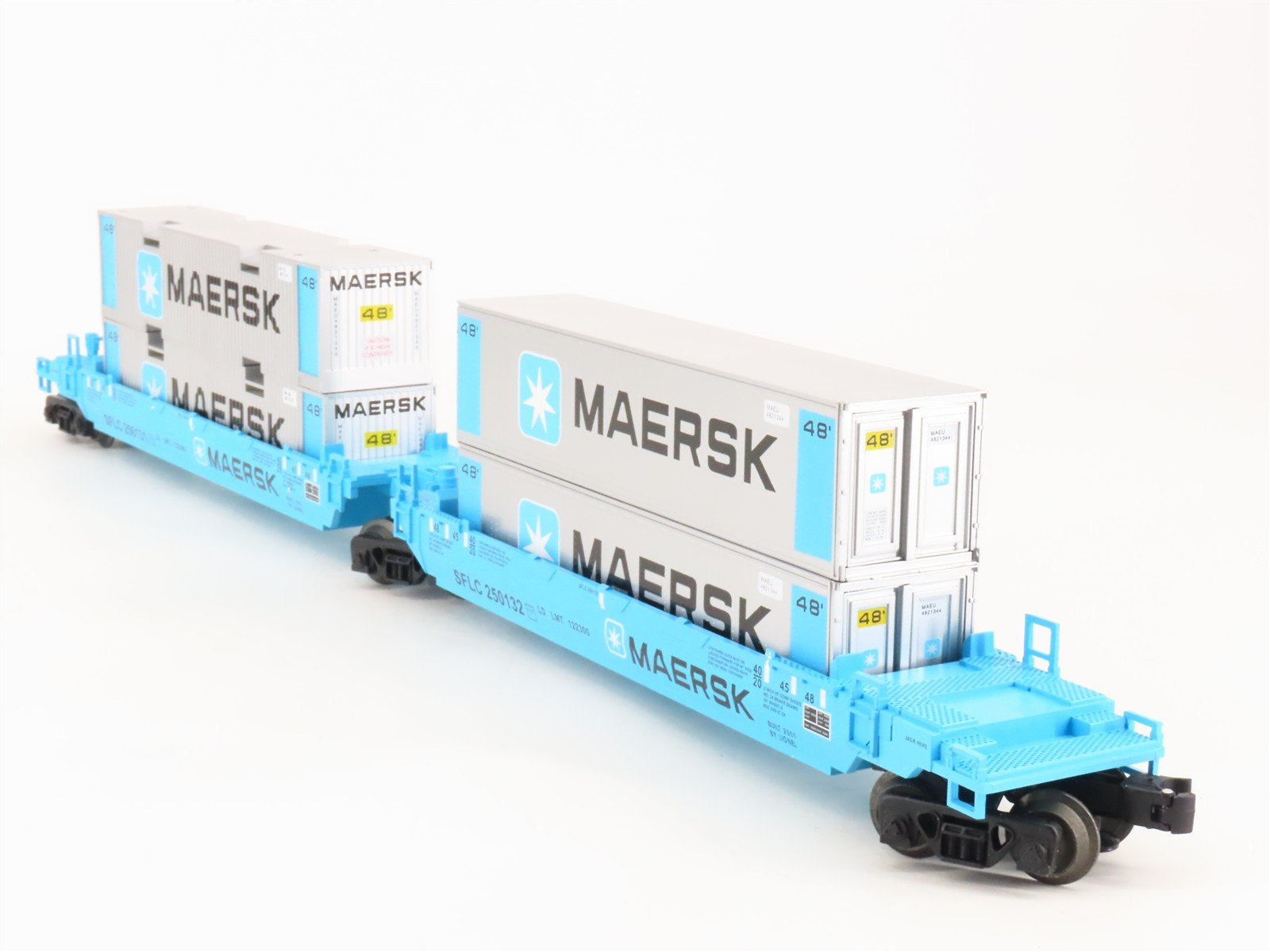 O Gauge 3-Rail Lionel 6-36935 SFLC Maersk Maxi Stack Flat Car w/ Containers