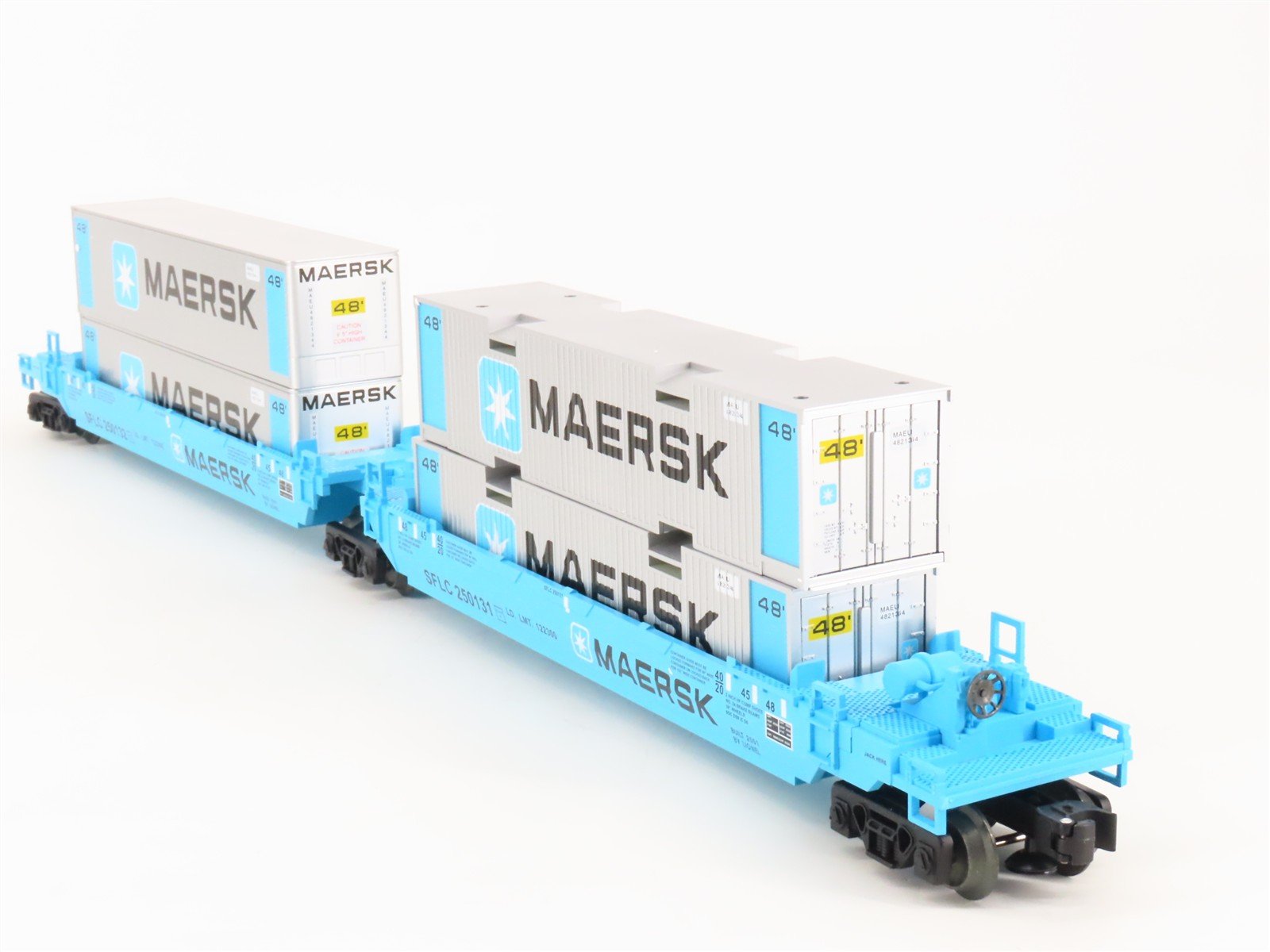 O Gauge 3-Rail Lionel 6-36935 SFLC Maersk Maxi Stack Flat Car w/ Containers
