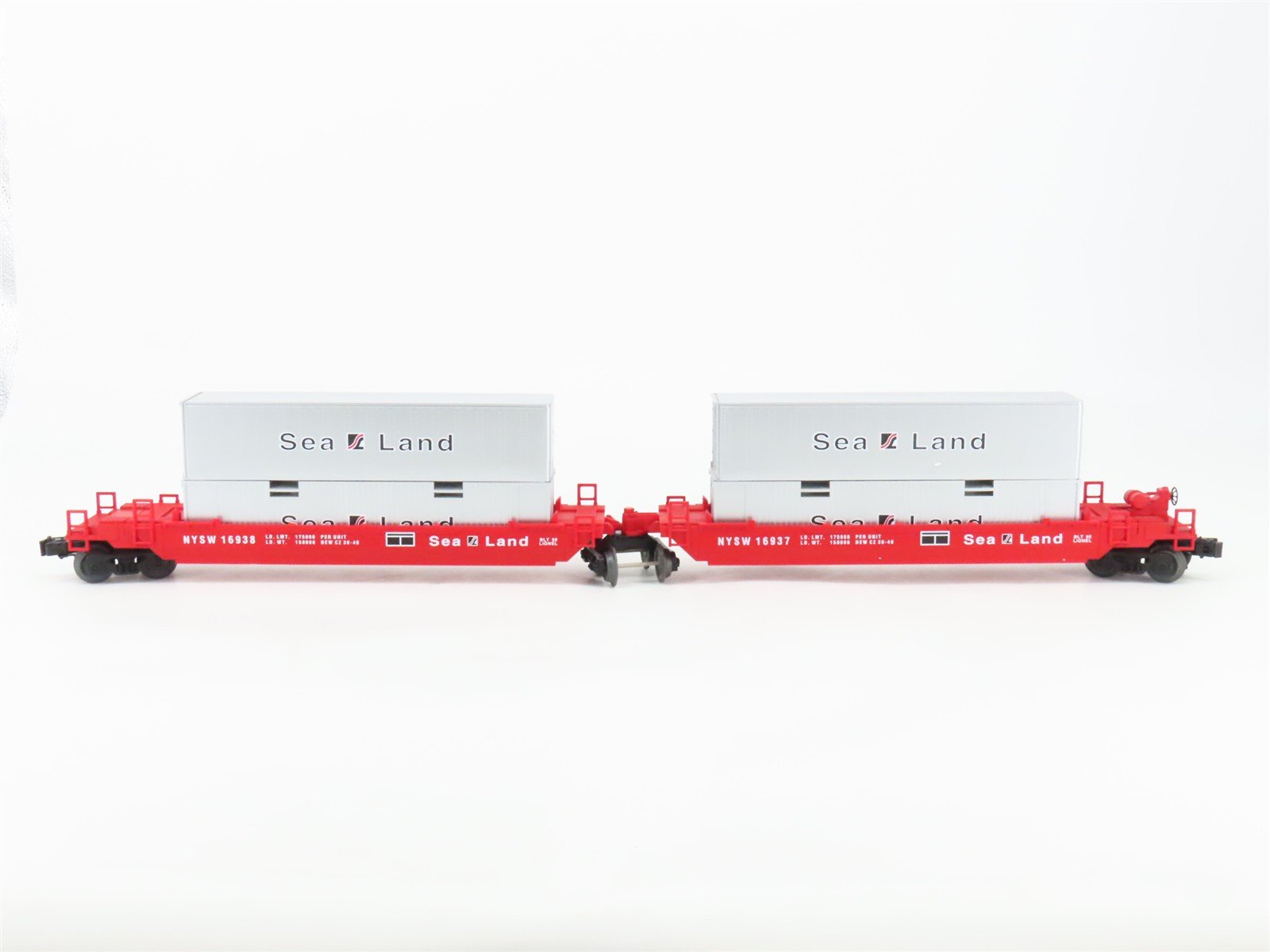 O Gauge 3-Rail Lionel 6-16936 NYSW Sea Land Maxi Stack Flat Car w/ Containers