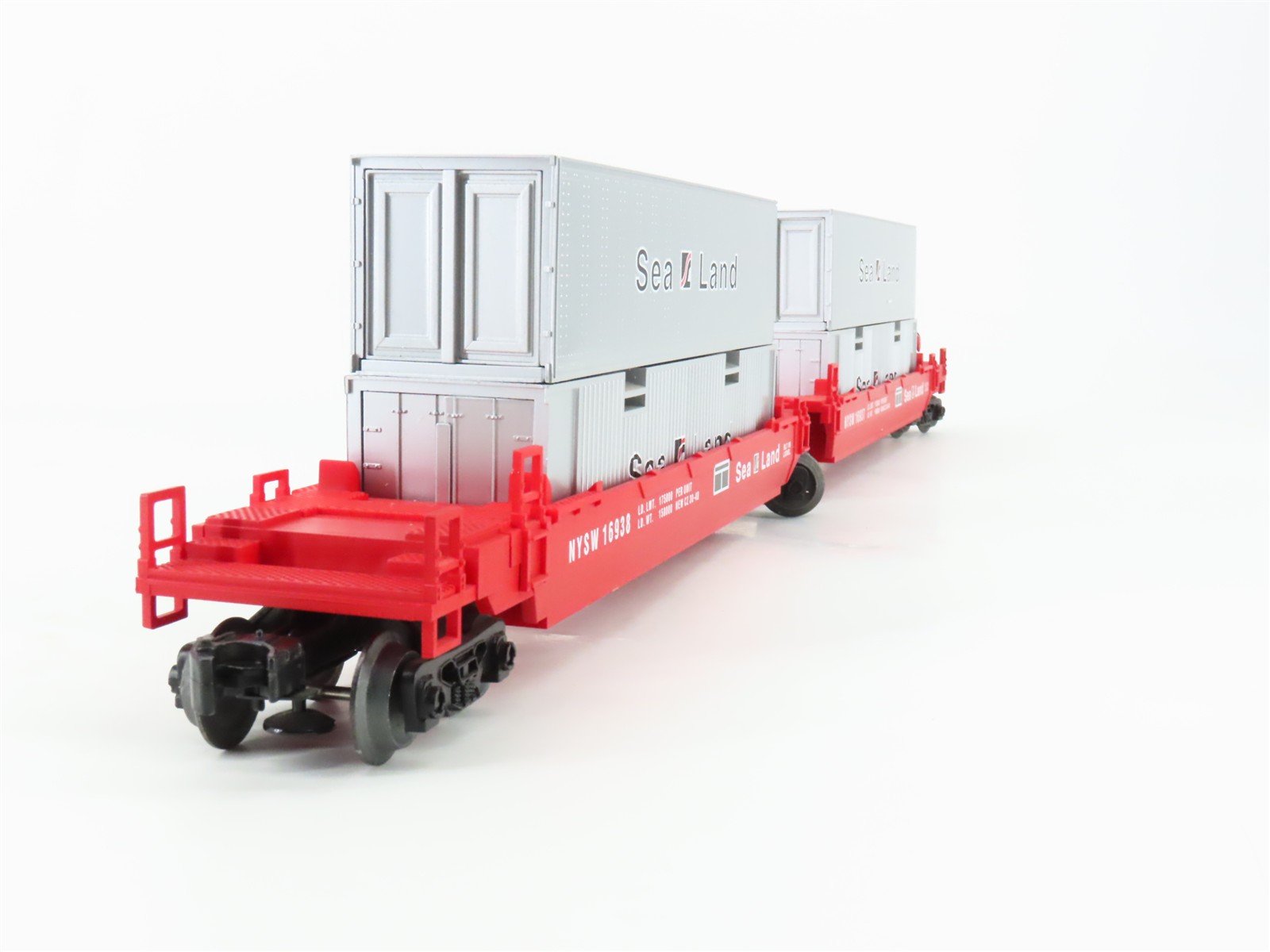 O Gauge 3-Rail Lionel 6-16936 NYSW Sea Land Maxi Stack Flat Car w/ Containers