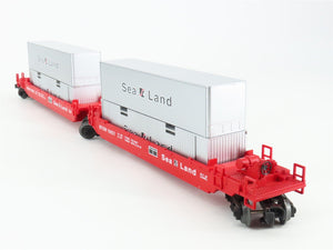 O Gauge 3-Rail Lionel 6-16936 NYSW Sea Land Maxi Stack Flat Car w/ Containers