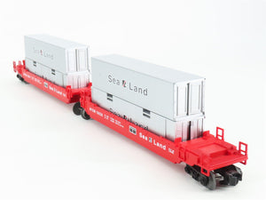 O Gauge 3-Rail Lionel 6-16936 NYSW Sea Land Maxi Stack Flat Car w/ Containers