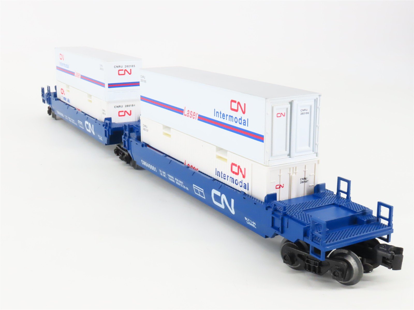 O Gauge 3-Rail Lionel 6-16912 CN Canadian National Flat Car w/ Containers