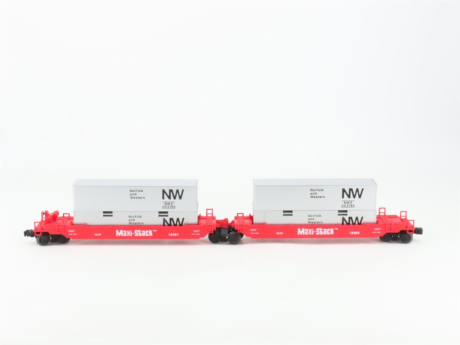 O Gauge 3-Rail Lionel 6-16360 NW Railroad Maxi Stack Flat Car w/ Containers