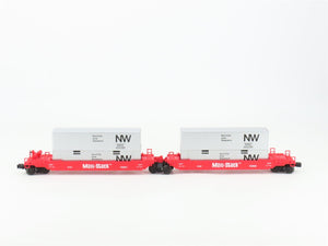 O Gauge 3-Rail Lionel 6-16360 NW Railroad Maxi Stack Flat Car w/ Containers