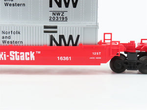 O Gauge 3-Rail Lionel 6-16360 NW Railroad Maxi Stack Flat Car w/ Containers