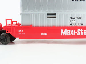 O Gauge 3-Rail Lionel 6-16360 NW Railroad Maxi Stack Flat Car w/ Containers