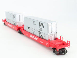 O Gauge 3-Rail Lionel 6-16360 NW Railroad Maxi Stack Flat Car w/ Containers