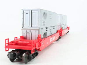 O Gauge 3-Rail Lionel 6-16360 NW Railroad Maxi Stack Flat Car w/ Containers
