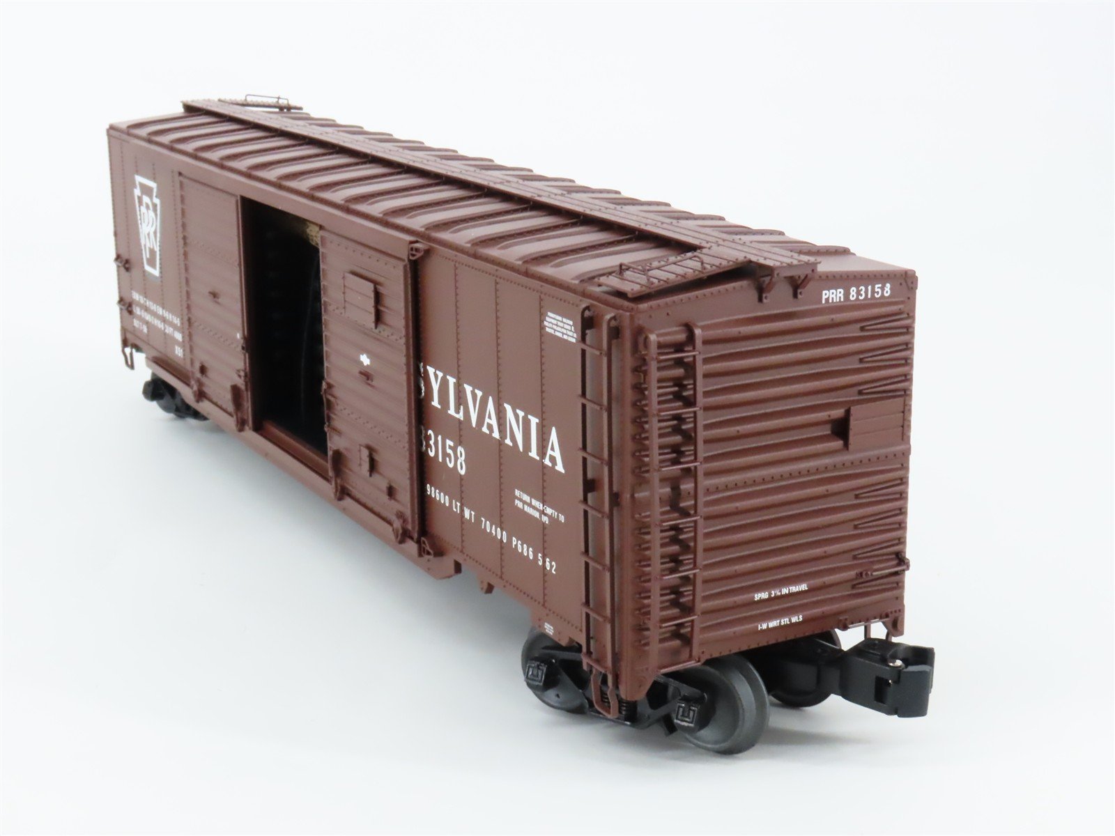 O Gauge 3-Rail Lionel 6-17281 PRR Pennsylvania Box Car #83158 w/ Auto Frame Load