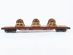 O Gauge 3-Rail Menards 279-3167 PRR Pennsylvania Flat Car #03916 w/ Wire Spools